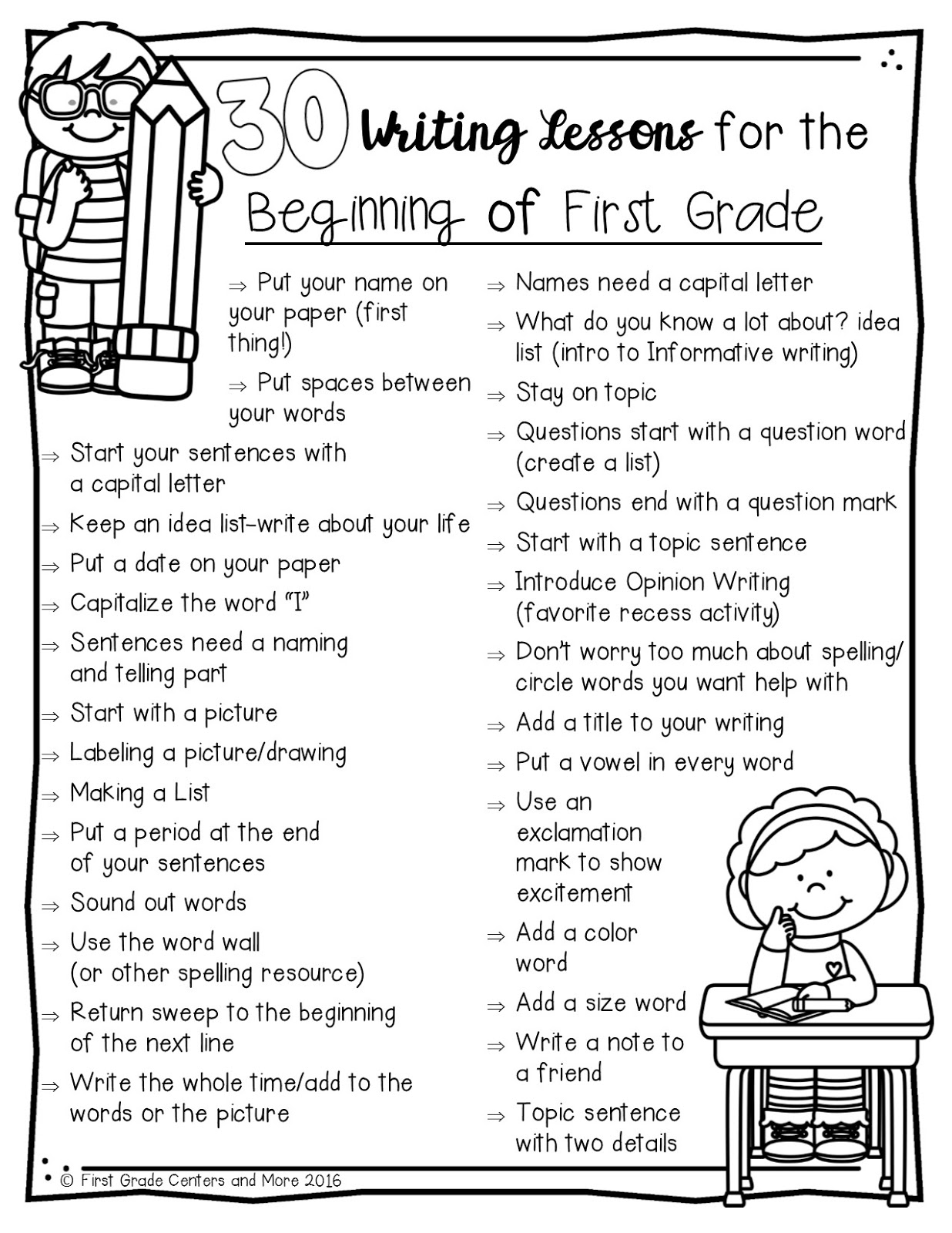 writing assessment first grade